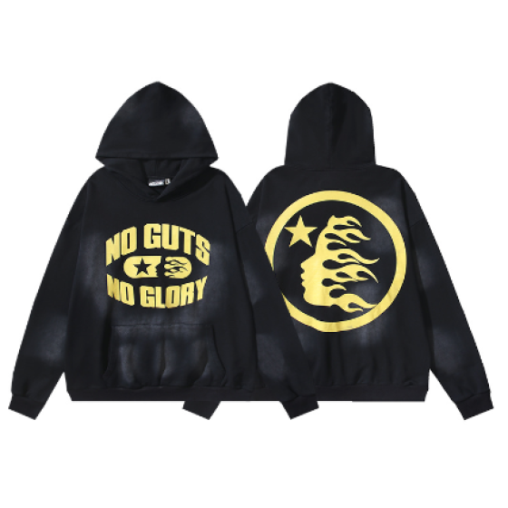 Hellstar Distressed Terry Cloth High Street Retro Hooded Sweatshirt